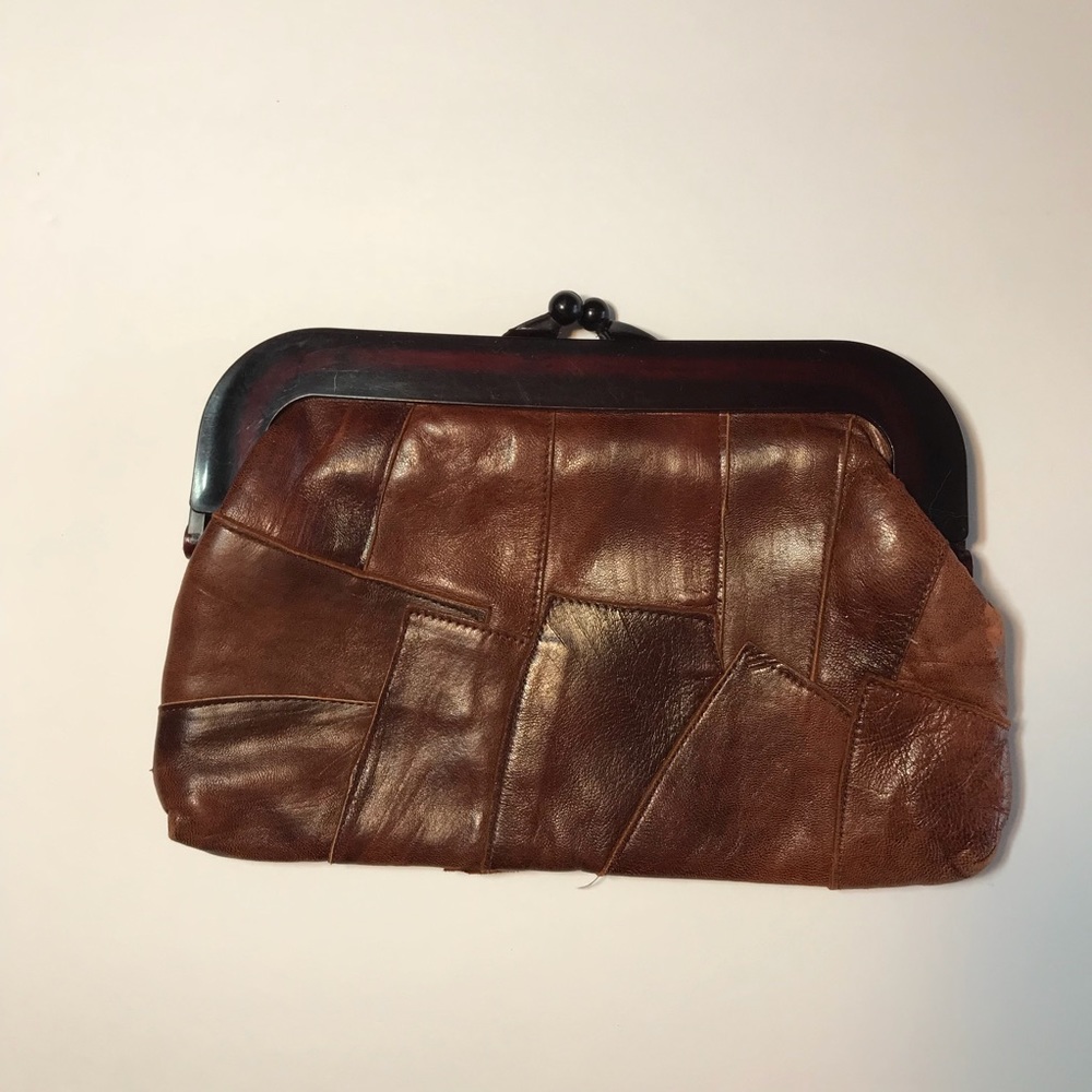 Handmade leather clutch bag purse tote 99$ - Picture 3 of 5